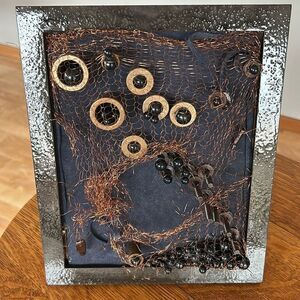 Original mixed media Abstract Collage titled The Party's Over 8"x10" Lisa Lutz